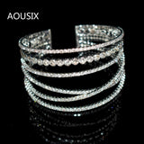 Geometric Rhinestone Bracelet for Ladies with Crystal, Exaggerated Design