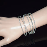 Geometric Rhinestone Bracelet for Ladies with Crystal, Exaggerated Design
