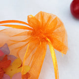 100pcs Orange Organza Bags 5x7cm for Wedding Gift Jewelry Pouches