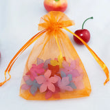 100pcs Orange Organza Bags 5x7cm for Wedding Gift Jewelry Pouches