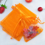 100pcs Orange Organza Bags 5x7cm for Wedding Gift Jewelry Pouches