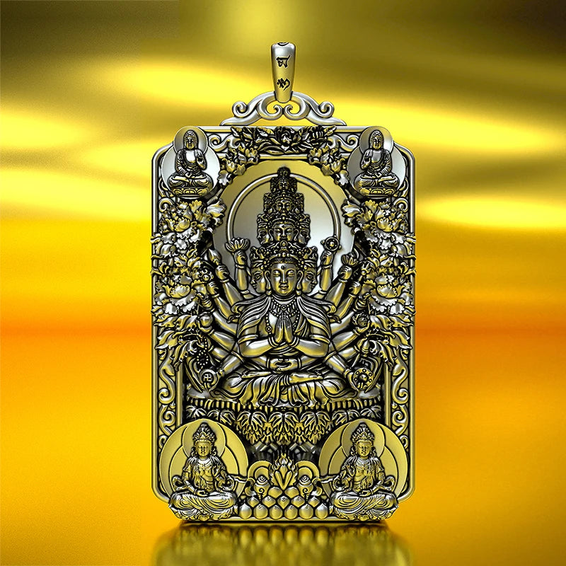 Sun Tathagata Buddha Pendant Men's Necklace