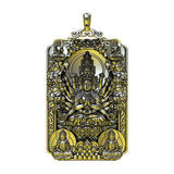 Oriental Sun Tathagata Buddha Pendant Men's Silver Necklace
