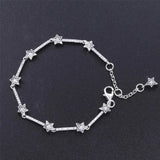 925 Sterling Silver Stars Bracelet Bangle for Bead Charm DIY Europe Jewelry