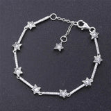 925 Sterling Silver Stars Bracelet Bangle for Bead Charm DIY