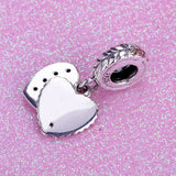 925 Silver Bead Seeds Charm Pendant Clear CZ for Jewelry DIY