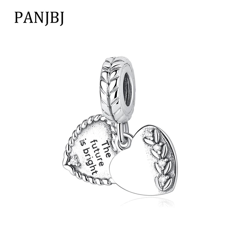 925 Silver Bead Seeds Charm Pendant Clear CZ for Jewelry DIY