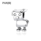 925 Sterling Silver Robot Dog Charm Bead for Bracelet Necklace DIY