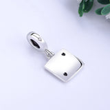 925 Silver Bead Family Game Night Dangle Charm Crystal Pendant