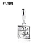 925 Silver Bead Family Game Night Dangle Charm Crystal Pendant