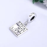 925 Silver Bead Family Game Night Dangle Charm Crystal Pendant