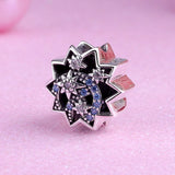 925 Sterling Silver Star Charm Enamel Crystal Bead