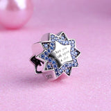 925 Sterling Silver Star Charm Enamel Crystal Bead
