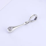 925 Sterling Silver Love Pendant Charm Clear CZ Fit Bracelets