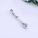 925 Sterling Silver Love Pendant Charm Clear CZ Fit Bracelets