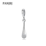 925 Sterling Silver Love Pendant Charm Clear CZ Fit Bracelets