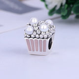 925 Silver Popcorn Charm Crystal Enamel Pearl Bracelet Bead