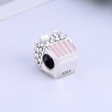 925 Silver Popcorn Charm Crystal Enamel Pearl Bracelet Bead