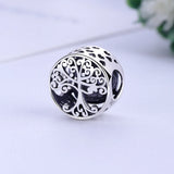 925 Silver Family Roots Charm Bead Tree Fit Bracelets