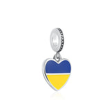 925 Silver National Flag Dangle Charm Bead for Jewelry Making