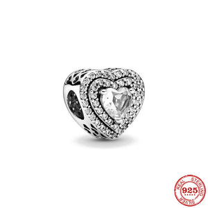 925 Silver Rose Flower Charm Tooth Pendant Crown Beads