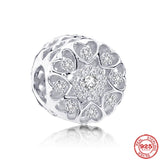 925 Silver Rose Flower Charm Tooth Pendant Crown Beads