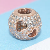 925 Silver Bella Robot Heart Bead Charm Rose Pendant Bracelet DIY Jewelry