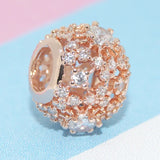 925 Silver Bella Robot Heart Bead Charm Rose Pendant Bracelet DIY Jewelry