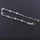 925 Sterling Silver Daisy Flower Stars Bracelet for Ladies Party DIY Jewelry