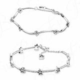 925 Sterling Silver Daisy Flower Stars Bracelet for Ladies Party DIY Jewelry