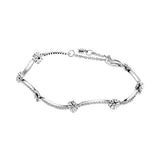 925 Sterling Silver Daisy Flower Stars Bracelet for Ladies Party DIY Jewelry