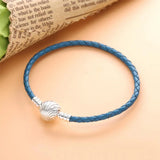 925 Silver Bracelet Summer Shell Leather For Women DIY