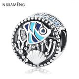 925 Silver Fish Charm Crystal for Bracelets DIY