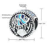 925 Silver Fish Charm Crystal for Bracelets DIY