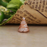 925 Silver Christmas Tree Zirconia Beads Charm Bracelet DIY