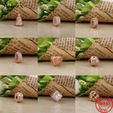 925 Silver Christmas Tree Zirconia Beads Pendant Charm Bracelet DIY