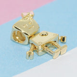 925 Silver Lucky Cat Bear Bee Bead Charms