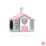 925 Silver Paper Crane Charm Bead for Bracelet DIY Jewelry Gift