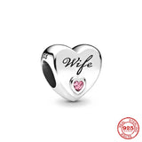 925 Silver Heart Pendant Charm for Bracelet DIY Gift