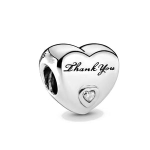 925 Silver Heart Pendant Charm for Bracelet DIY Gift