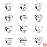 925 Silver Heart Pendant Charm for Bracelet DIY Gift