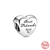 925 Silver Heart Pendant Charm for Bracelet DIY Gift