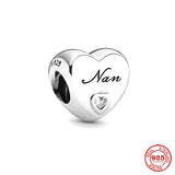 925 Silver Heart Pendant Charm for Bracelet DIY Gift