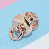 925 Silver Pink Daisy Love Spacer Clip Bead Charms Rose for Bracelets