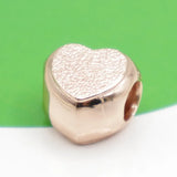 925 Silver Pink Daisy Love Spacer Clip Bead Charms Rose for Bracelets