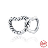 925 Silver Heart Bear Charm Train Bead For Ladies Bracelet