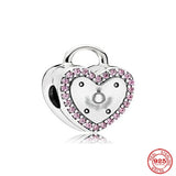 925 Silver Heart Bear Charm Train Bead For Ladies Bracelet