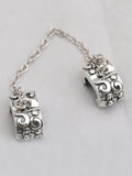 925 Sterling Silver Vintage Flower Safety Chain for Charms Bracelet