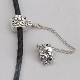 925 Sterling Silver Vintage Flower Safety Chain for Charms Bracelet