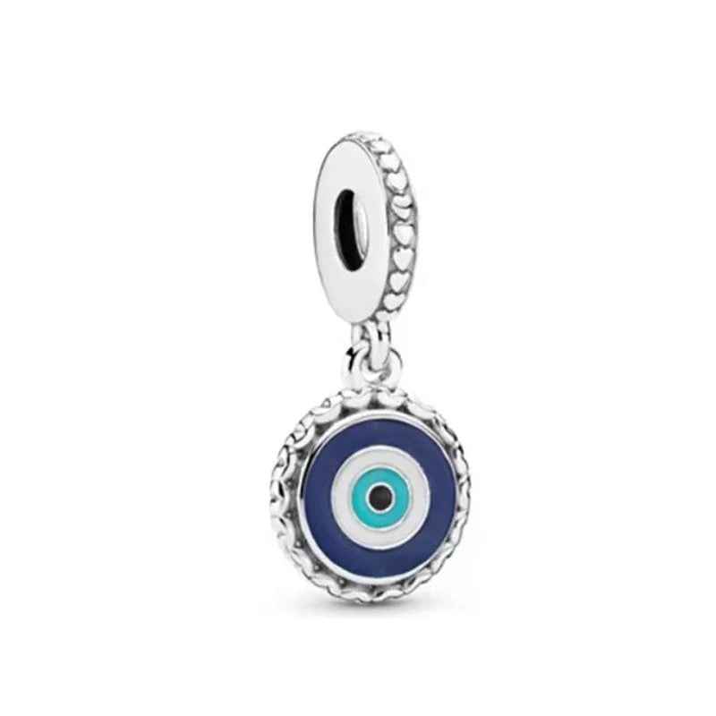 925 Silver Bead Bracelet with Dangle Charm Pendant for Women